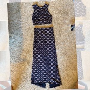 Free people 2 piece cotton skirt and shirt set